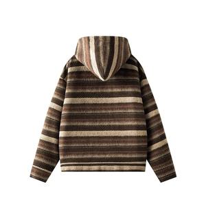 Sweat-shirt à capuche color block American Rro pour homme, tendance automne, coupe ample décontractée, haut épais, cardigan sportif à manches évasées et fermeture éclair - Product Image 4