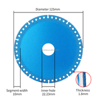 Lame de scie diamantée multifonctionnelle industrielle de 5 pouces/125 mm pour la découpe de tôle colorée, de carreaux PVC, de carreaux de céramique, de pierre de quartz
