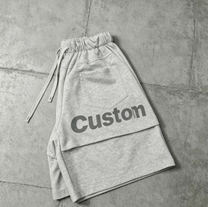 Shorts personnalisés pour hommes, shorts épais en molleton français, streetwear, shorts en coton imprimés et délavés - Product Image 3