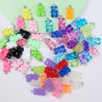 Couleur unie Mini ours pendentif à la mode espagnol ours boucles d'oreilles et collier accessoires alliage-pour la fabrication de bijoux de fête