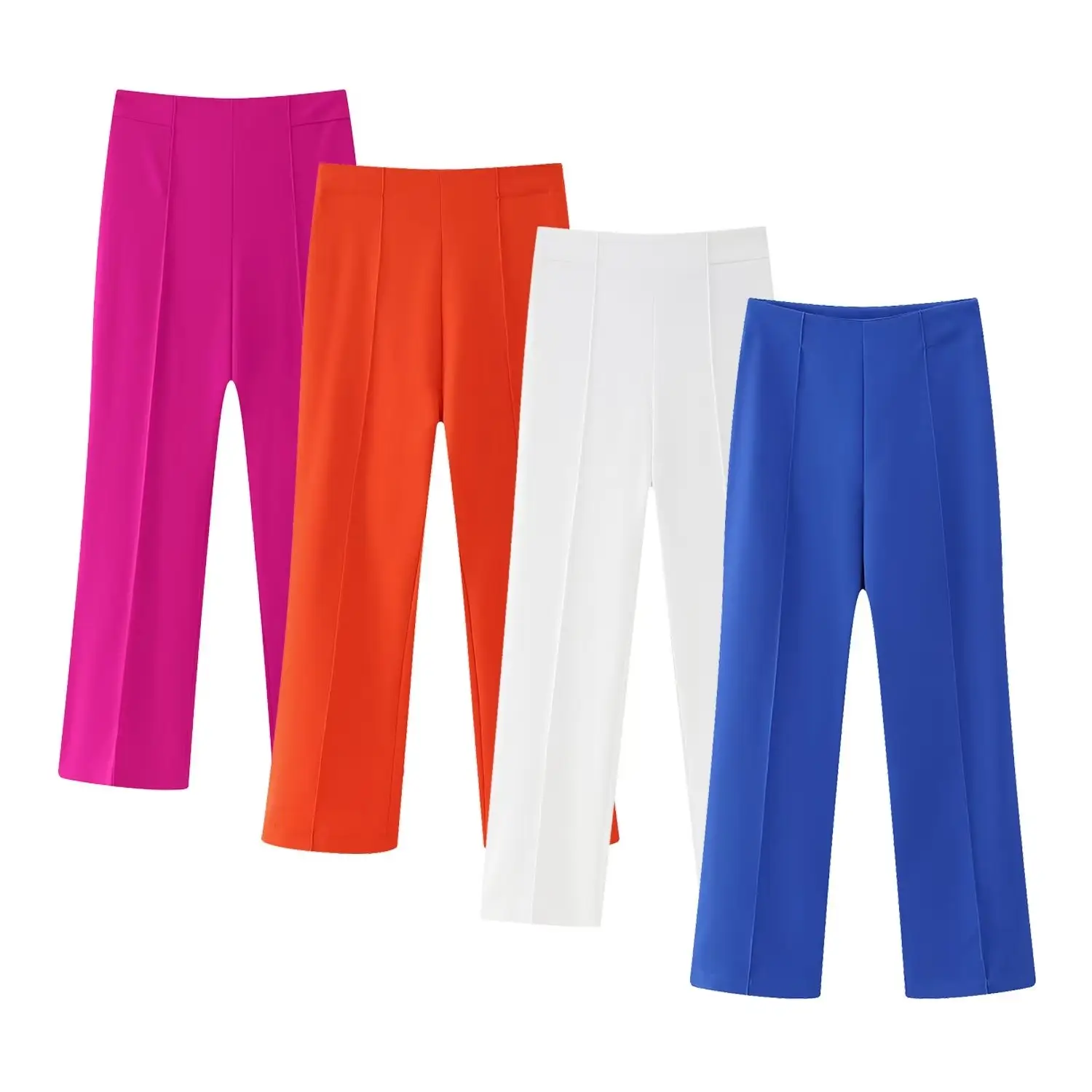 ZATRHMBM Women's 2023 Spring New Fashion Loose Pants Retro High Waist Zipper Female Pants