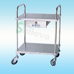Shileva Stainless Steel Medical <b>Cart</b> With Drawer And Wheels For Hospital Use - Product Image 1