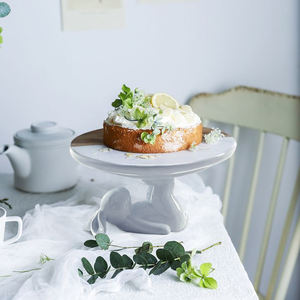 Decoraciones <span class=keywords><strong>de</strong></span> Cocina <span class=keywords><strong>de</strong></span> Conejito <span class=keywords><strong>de</strong></span> Pascua, Platos <span class=keywords><strong>de</strong></span> Cerámica Blancos, Soporte para Tartas para Postres y Galletas - Product Image 4