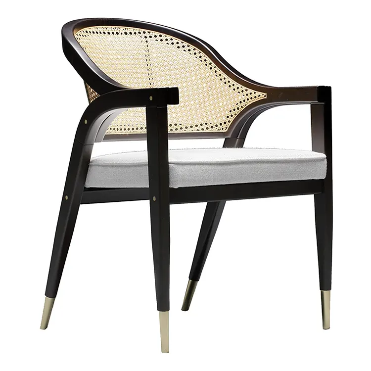 Silla de comedor de lujo personalizada, silla de comedor de madera con cojín extraíble para restaurante o Hogar Moderno