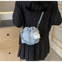 Sac seau mini nuage tendance avec cordon de serrage, mignon, pour femme, idéal pour le printemps, sac à main quotidien