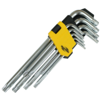 Kustom 9 buah tahan aus Panjang Plum Blossom Hex & Torx Set kunci metrik kunci pas Allen & l-wrench Set OEM didukung