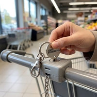 Porte-clés jeton métallique personnalisé avec logo, en alliage de zinc, support de pièce de monnaie, étiquette ronde pour chariot de supermarché ou borne d'arcade