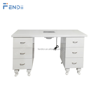 Mobilier professionnel de salon d'esthétique table de manucure avec dépoussiéreur