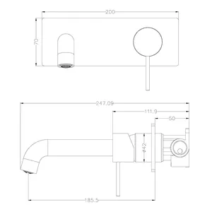 YSW grifos lavabo grifo baño mano lavado de cara grifos de lavabo montados en la pared grifo mezclador de pared oculto