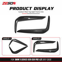 ZESON Joints d'aération avant en fibre de carbone (effet mouillé) pour feux antibrouillard, paire pour BMW G30 G38 540i M550i Pré-LCI 2017-2020