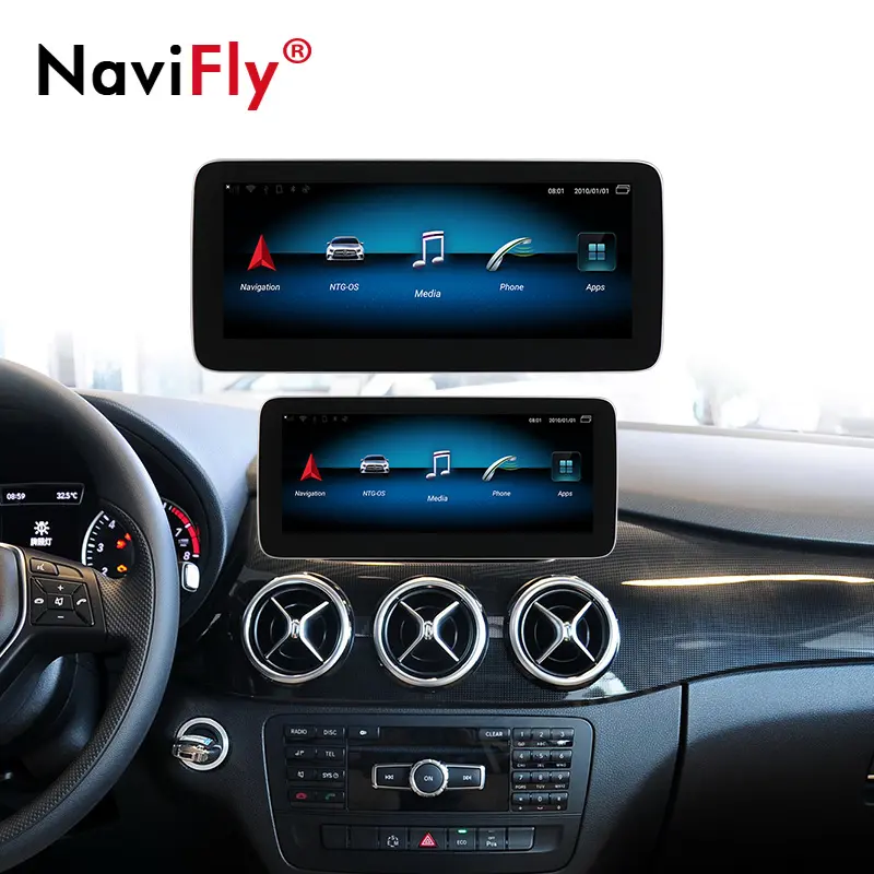 Navifly novo reprodutor de dvd para carro, gps para mercedes benz classe b w245 2011-2012 ntg 4.0 com android 9.0 4 + 64g 10.25 ''4g lte