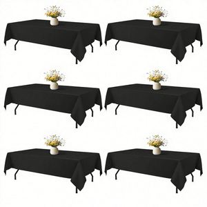 60x120 Inch White Rectangular Nonwoven Waterproof Tablecloth 6 Feet Polyester Fabric for - Product Image 5