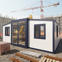 Maison préfabriquée modulaire extensible à double aile, cabane mobile de glamping pour hôtel de villégiature
