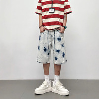 280g lourd été à la mode marque hommes mi-longueur Denim Shorts artisanat coupe ample léger luxe cinq points motif couleur unie pantalon