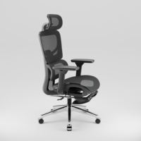 Chaise de bureau professionnelle de luxe en maille, durable, ergonomique pour adultes, pivotante à 360°, base en alliage d'aluminium, pour conférence et réunion, avec repose-pieds