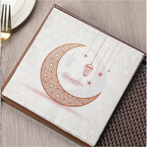 Printed Moon-Themed Disposable Paper Napkins 330mm Square For Themed Party Use - Product Image 2