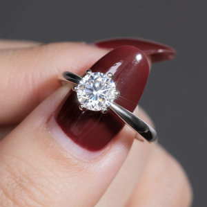 Bague de Fiançailles et de Promesse en Argent Sterling 925 Plaqué Or Blanc 14K avec Diamant Moissanite VVS Certifié GRA 1 Carat pour Femme - Vente en Gros - Product Image 4