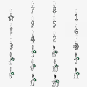 Dijes de Dígitos de Plata S925 Chapados en Oro con Circonita - Colgantes de Moda Ideales para Hacer Pulseras y Collares, Regalo para las Fiestas - Product Image 1