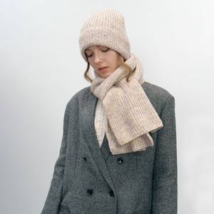 Women Winter Acrylic Knit Gradient Beanie <b>Hat</b> Scarf Set Warm Soft Fashion Ladies Knitted <b>Cap</b> Neck Scarf 2Pcs Set Outfit - Product Image 6