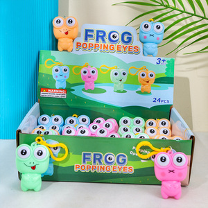 Nuovo Portachiavi Kawaii a Forma di Rana con Occhi Saltellanti da 11cm, Giocattolo Antistress in Gomma per Bambini e Adulti - Product Image 3