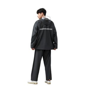 Conjunto de chaqueta impermeable de moda de PVC para <span class=keywords><strong>hombre</strong></span>, ropa de seguridad reflectante de alto brillo, bicicleta antilluvia - Product Image 2