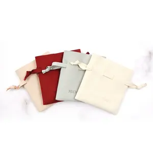 East sunshine Luxury Microfiber leather jewelry Pouch Bag Drawstring Small Jewelry Gift Pouch Necklace Packaging bag