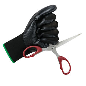 Guantes de trabajo con revestimiento de nitrilo negro de calibre 13, guantes de seguridad industrial para construcción y jardinería, Material de nailon - Product Image 3