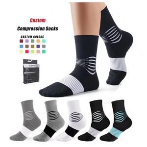 Fait sur mesure coupe basse <span class=keywords><strong>compression</strong></span> antimicrobienne sans couture course Circulation polyamide soutien de la voûte plantaire sport cheville chaussette de <span class=keywords><strong>Compression</strong></span> - Product Image 1