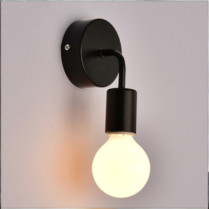 HUANXIN HX106 สีขาว/สีดำเหล็กนอร์ดิก LED โคมไฟติดผนัง E27 หลอดไฟวอร์มไวท์/แสงกลางวันสำหรับห้องนั่งเล่น - Product Image 2