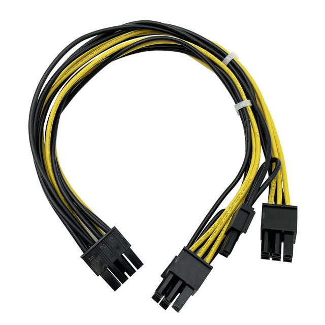 18AWG Wire Dual 6Pin Female to 8pin Male PCI-E Power Adapter Cable Double 6-pin Port to 8-pin Video Card Cable