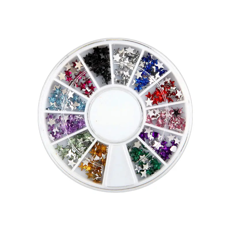 12-treillis disque en forme de boîte de couleur acrylique clou de perçage plat bricolage jante perle rivet accessoires