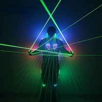 Costume LED de robot DJ de scène de danse de salon pour adulte avec gant laser unisexe, mode Noël, Nouvel An, anniversaire