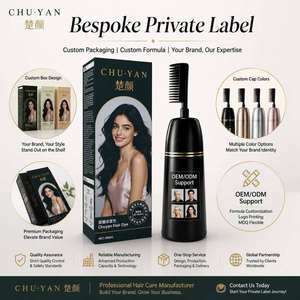 Crème colorante permanente pour cheveux à l'essence naturelle longue durée avec pinceau applicateur, marque privée, qualité professionnelle - Product Image 1