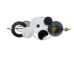 Fancy Handicrafts Modern Geometric Metal <b>Wall</b> Sculpture Art Abstract Luxurious Office Living Room Kitchen Birthday/Wedding Gift - Product Image 1