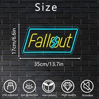 Enseignes au néon de jeu LED Fallouts pour décoration murale, marchandises Fallouts, néon USB pour décor de chambre à coucher pour homme des cavernes