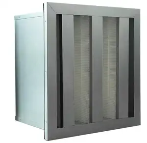 KLP Factory Supply W Type Aluminum Alloy Frame Large Air Volume HEPA H11 H12 H13 H14 Pleated Air Filter