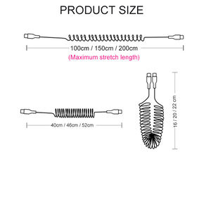 Cable de carga rápida PD 60W tipo C a tipo C para Huawei Honor Xiaomi Redmi POCO Samsung Phone Spring Car 5A cargador USB C Cables - Product Image 3