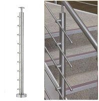JBM Luxe Moderne Intérieur/Extérieur Acier Inoxydable 304 Taille Personnalisable Poli Sablé Tube Rampe Main Courante Escalier Verre Connecté