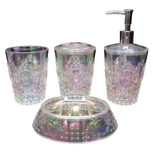 Set di Dispenser di sapone da bagno in acrilico rubino lustro