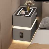 Mesita de Noche Moderna de Madera Maciza con Cerradura y 2 Cajones, Gabinete con Carga Inalámbrica Inteligente, Color Personalizado, Almacenamiento para Dormitorio