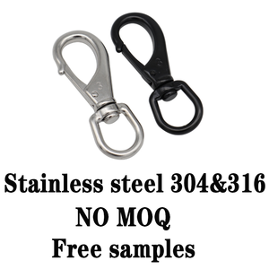 Kait jepret putar logam baja tahan karat, klip <span class=keywords><strong>Carabiner</strong></span> putar 304/316 untuk gantungan kunci - Product Image 3