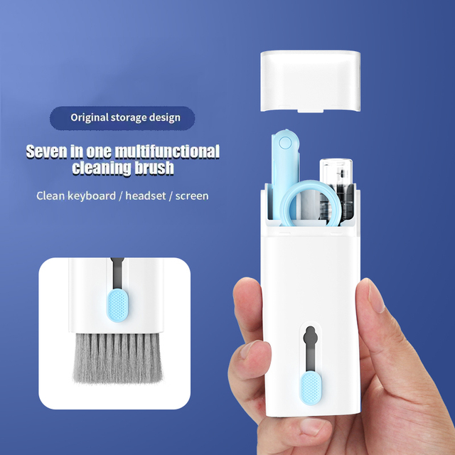 7 in 1 Multifunctional Portable Computer Pc Phone Earbud Keyboard Electronics Cleaning Desk Cleaner Brush Pen Scrub Kit Set