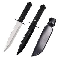 Couteau de survie portable d'extérieur, couteau droit en acier inoxydable haute dureté, étui personnalisé OEM pour la chasse et le camping