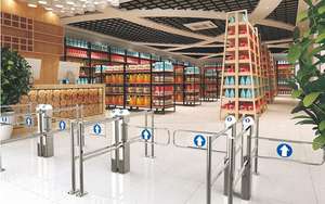 2 полюса вход для супермаркета 304 Безопасные ворота из нержавеющей стали ручной механический барьер для супермаркета поворотные ворота - Product Image 5