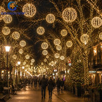 Boule lumineuse de Noël géante 3D LED ronde à suspendre en extérieur, IP65 étanche, pour décoration commerciale de fêtes