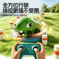 Robot T-Rex télécommandé programmable 2,4 G avec fonction de pulvérisation et lanceur de projectiles pour enfants, dinosaure télécommandé avec fonctions interactives