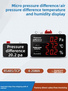 Misuratore di Pressione <span class=keywords><strong>Differenziale</strong></span> con Display Digitale, Manometro per Pressione Negativa, Misuratore di Micro-differenza di Pressione per Ospedali, Temperatura e Umidità - Product Image 2