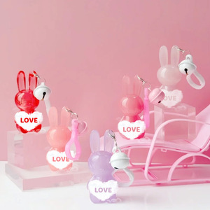Porte-clés tendance en forme de lapin mignon pour tube de brillant à lèvres, flacon d'huile à lèvres, contenant de gloss, emballage cosmétique multi-tailles, logo personnalisé - Product Image 2