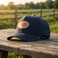 Casquette de sport style Richardson 336 avec patch en cuir personnalisé, casquette de baseball en sergé 100% coton avec œillets métalliques