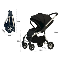 Poussette 3-en-1 Land Leopard pour bébé |   Système de transport de vélo avec toit panoramique UPF50+, cadre en alliage d'aluminium, certifié EN1888-1 et CCC